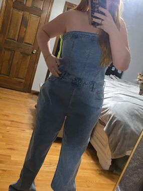 Abercrombie Jean Strapless Jumpsuit
